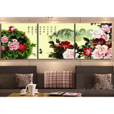 Painting By Numbers Triptych Pictures Flowers Asian